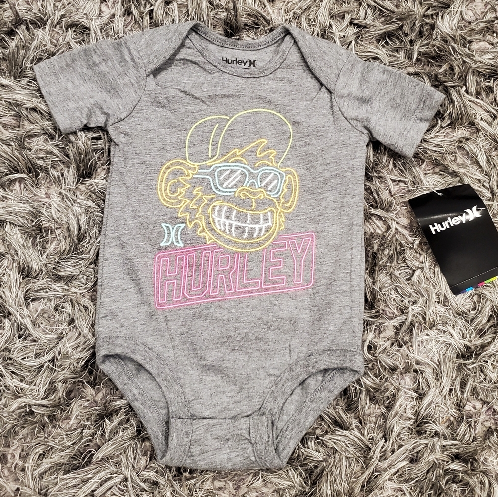 NWT Cute! Baby Boy's Hurley Onesie size 3/6M